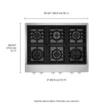 Esquema Estufa Gas tipo profesional de 90cm KCGC506JSS KitchenAid