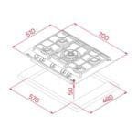 Cubierta a Gas Teka 70 cm Cristal Negro-GZC75330XBB