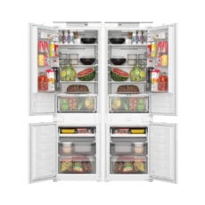 Neveras panelables de Whirlpool abiertas