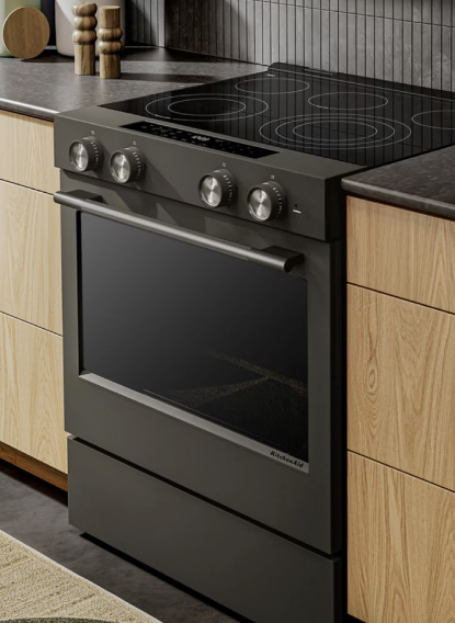 3-KSES530SBE Estufa de Piso Eléctrica KitchenAid 76 cm Negra -KSES530SBE