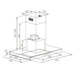 Esquema de medidas Campana de Pared Tecnolam 90 Cm Negra - EURO BLACK PA