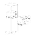 Esquema de medidas horno microondas FUGMO 7505 MT MBK