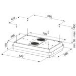 Esquema de medidas Campana de Techo Franke 80 Cm Negro - FMYSBK