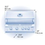 Esquema de medidas Asador Gas Napoleón Empotrable Negro Serie 700 - BIG32RBPMK-1
